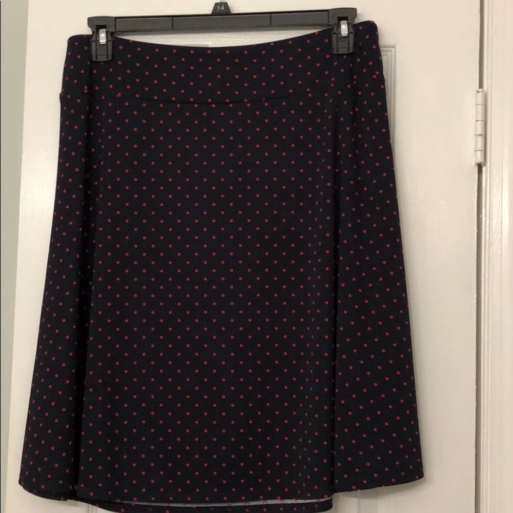 Talbots Navy Blue and Red Polka Dot Skirt